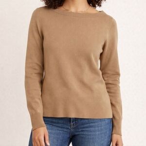 J. Crew Merino Blend Tan Boatneck Sweater Small S